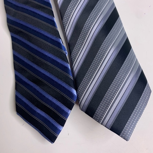Men’s bundle neckties Stormy Skies Stripe blue Ties Professional Color block - Picture 2 of 5